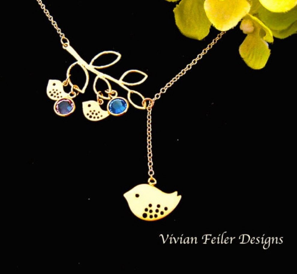 MOTHER JEWELRY Necklace 3 Baby Birds 1 to 5 Babies Family Jewelry Mother&#39;s Day Christmas Gift