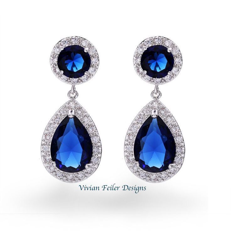 Sapphire Blue Statement Earrings