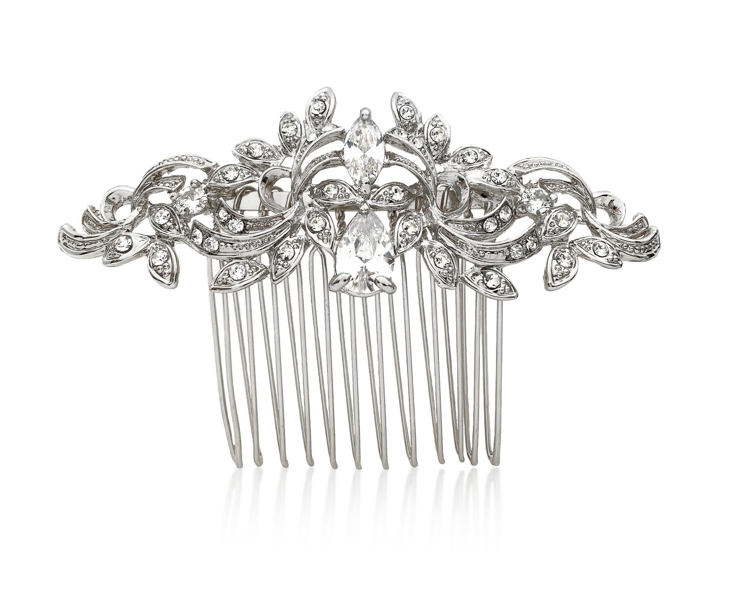 Teardrop Silver Hair Comb