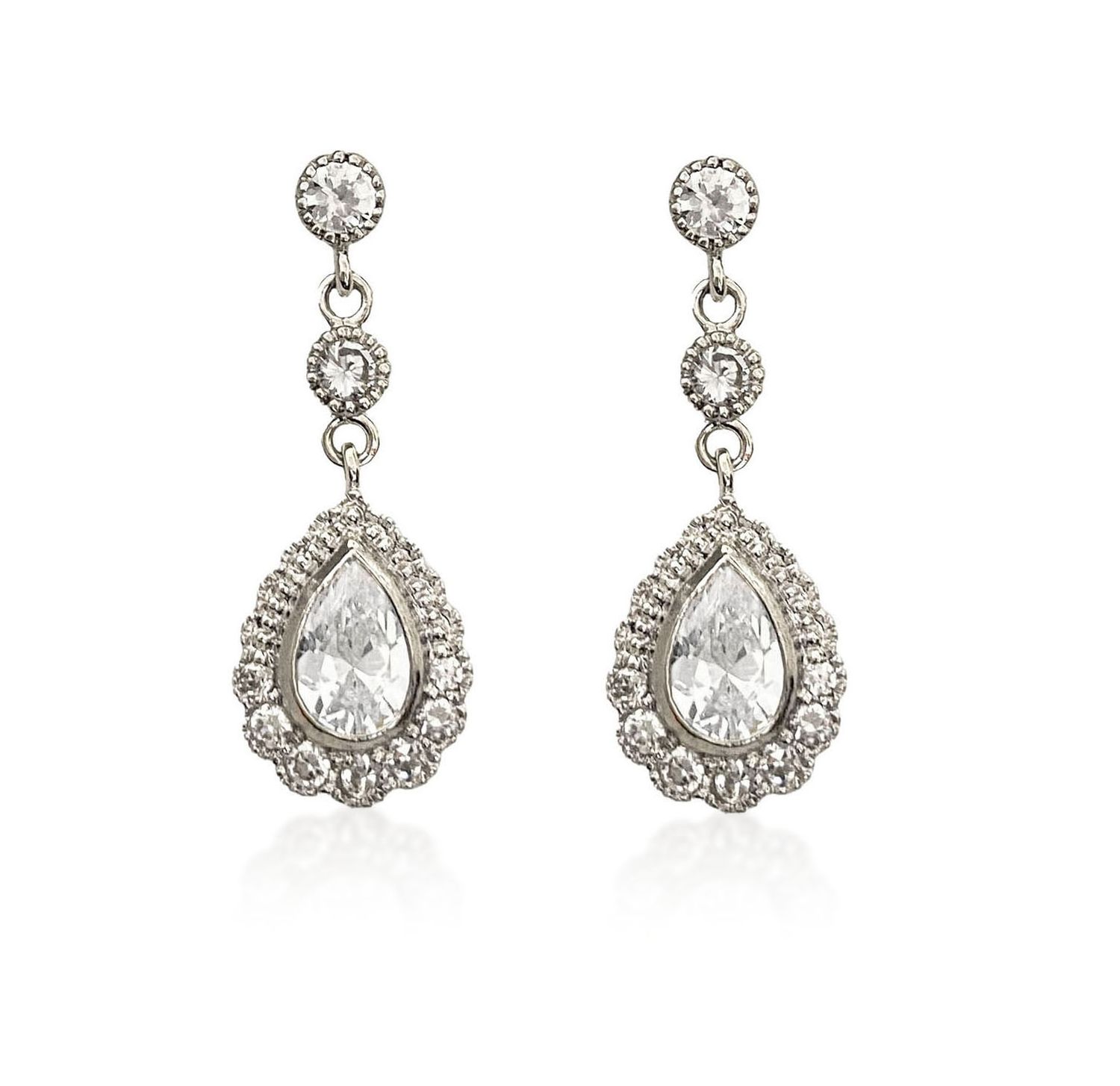 Dainty Poire Silver Earrings