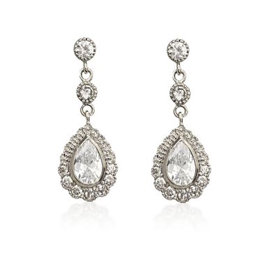 Dainty Poire Silver Earrings