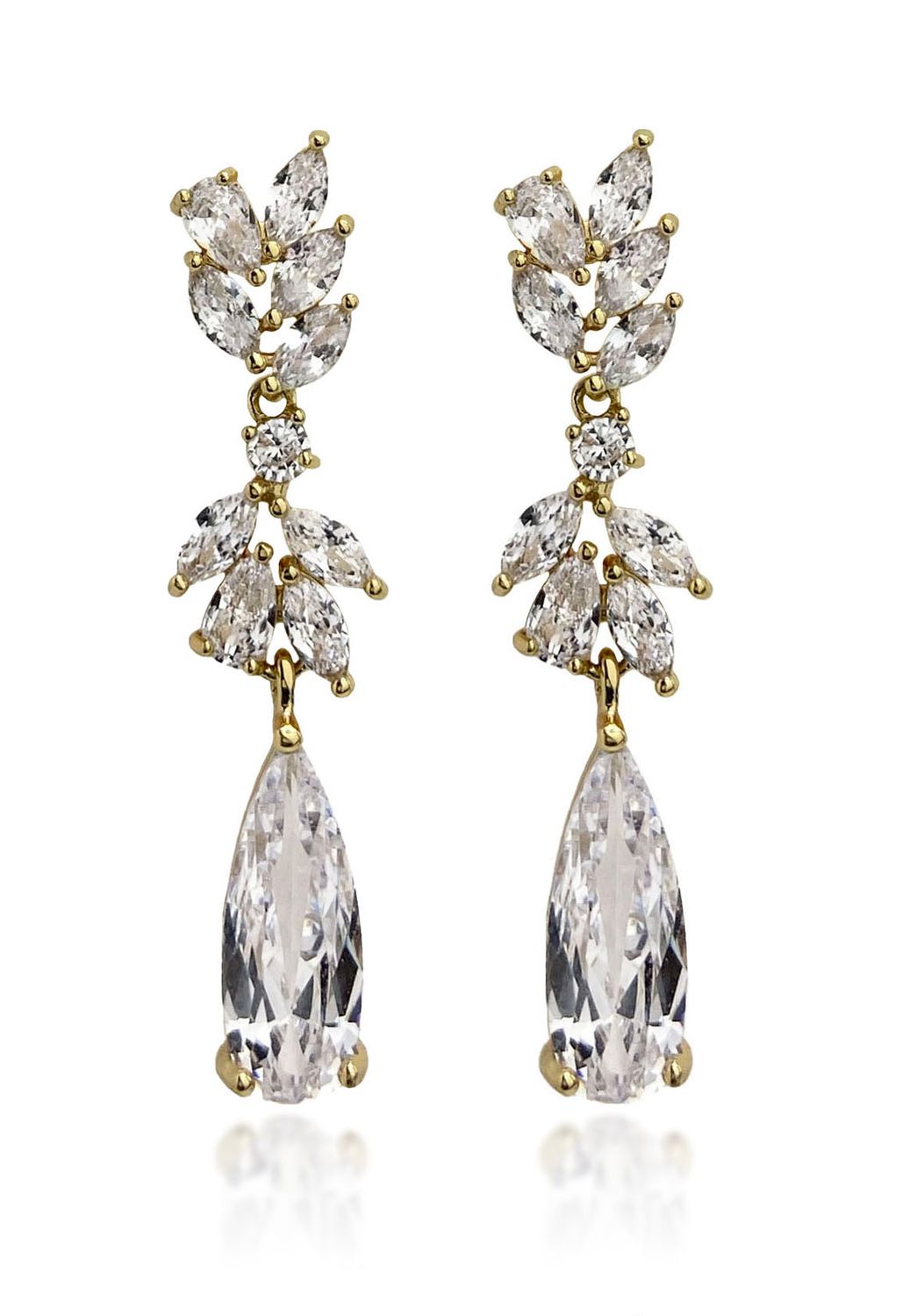 Yellow Gold Cubic Zirconia Pineapple Earrings
