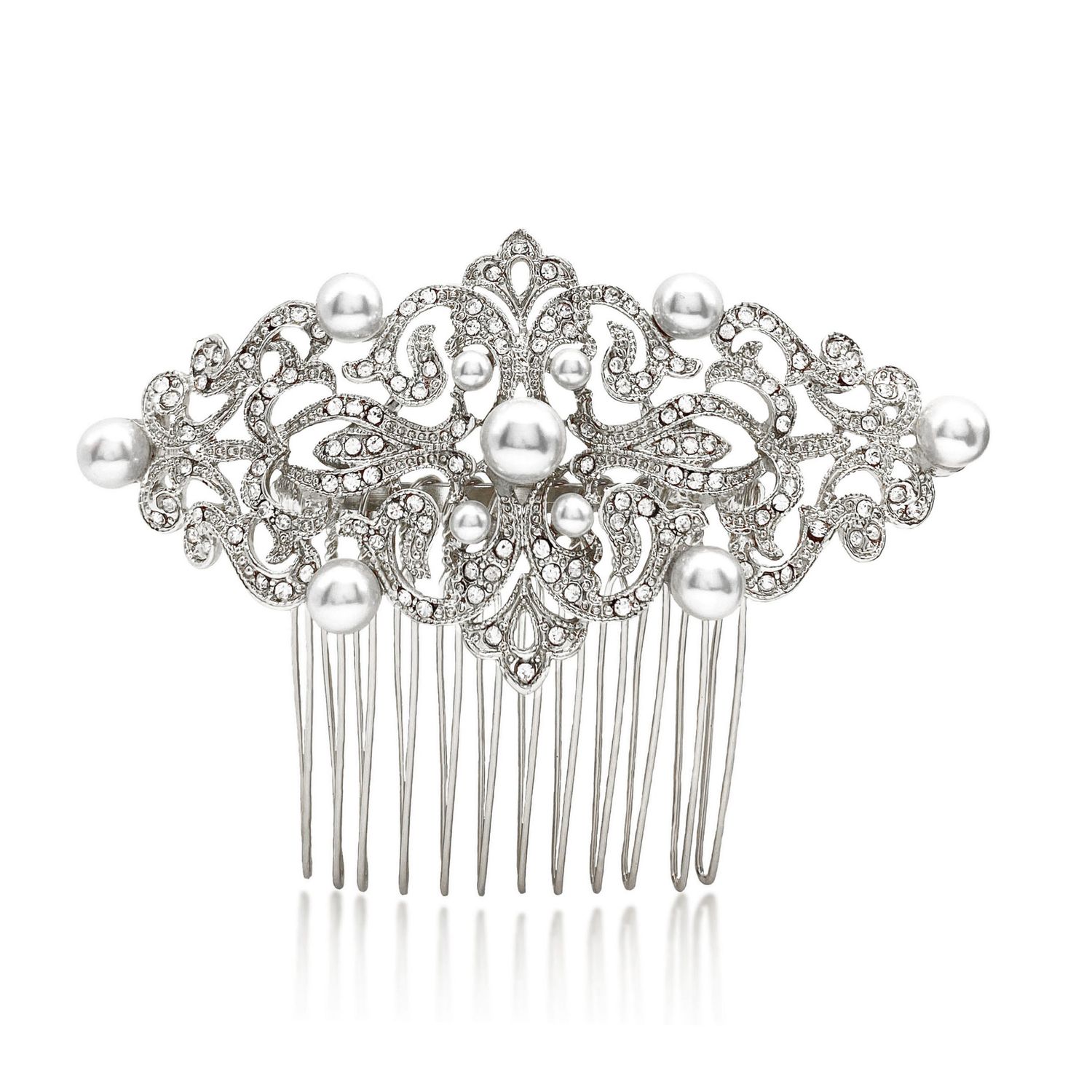 Vintage Laced Pearl Studded Hair Comb