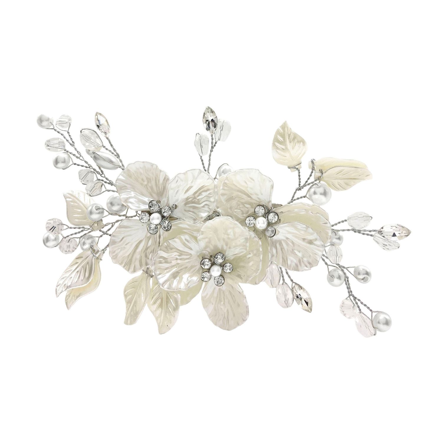Floral Bouquet Silver Hair Clip