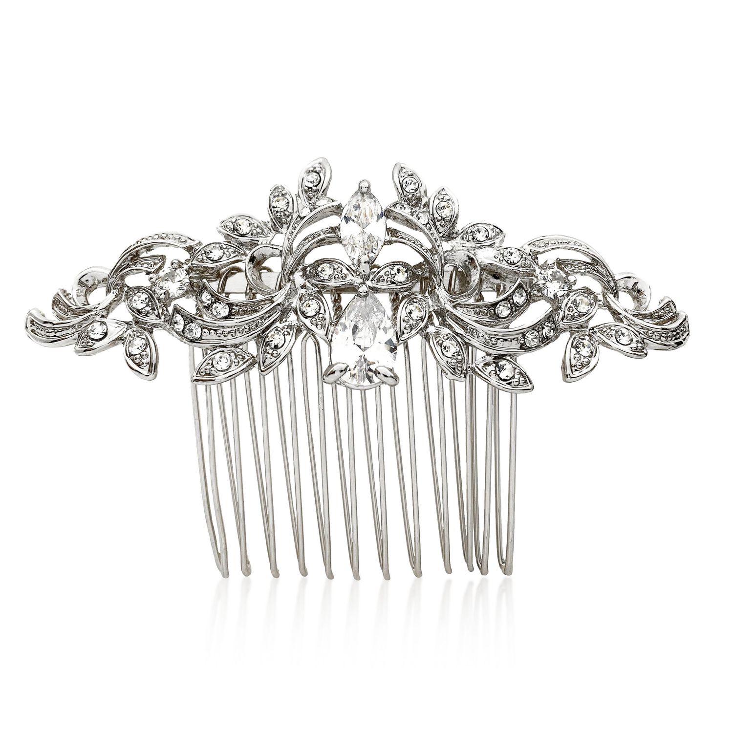 Vintage Crystal Teardrop Hair Comb