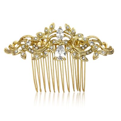Vintage Crystal Teardrop Hair Comb