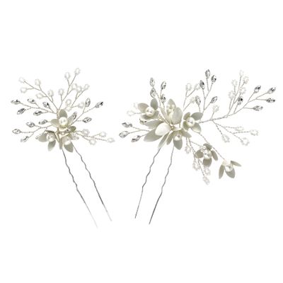 Floral Pearl Silver Hair Pins