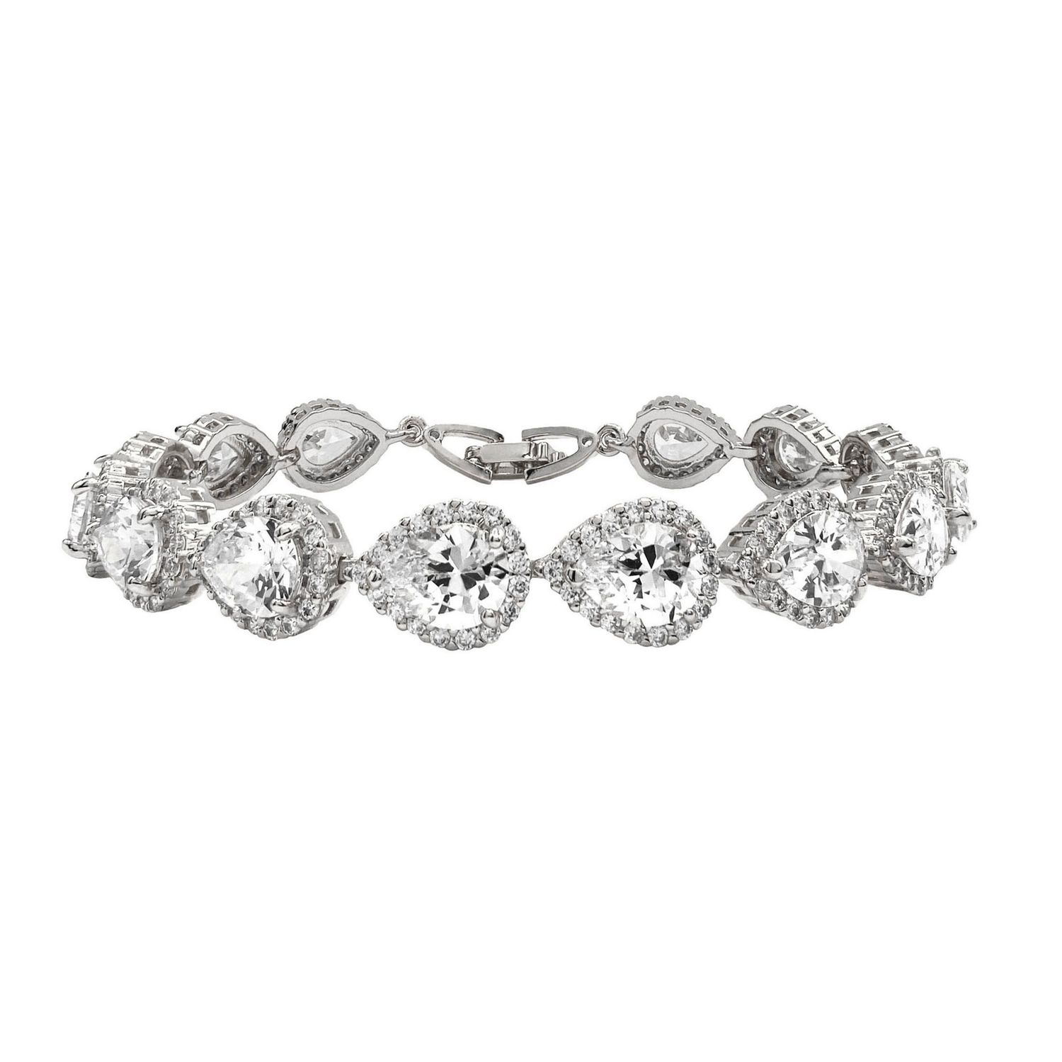 Pear Shaped Cubic Zirconia Tennis Bracelet