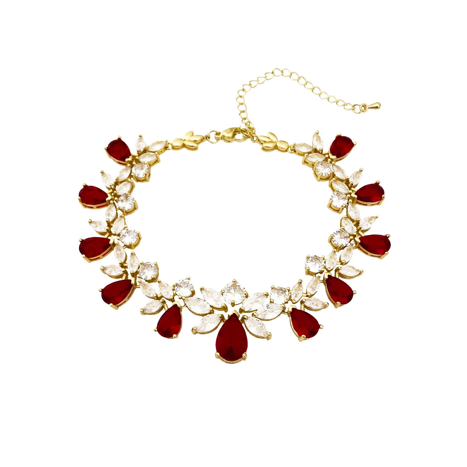 Elizabeth Ruby Red Blossom Bracelet
