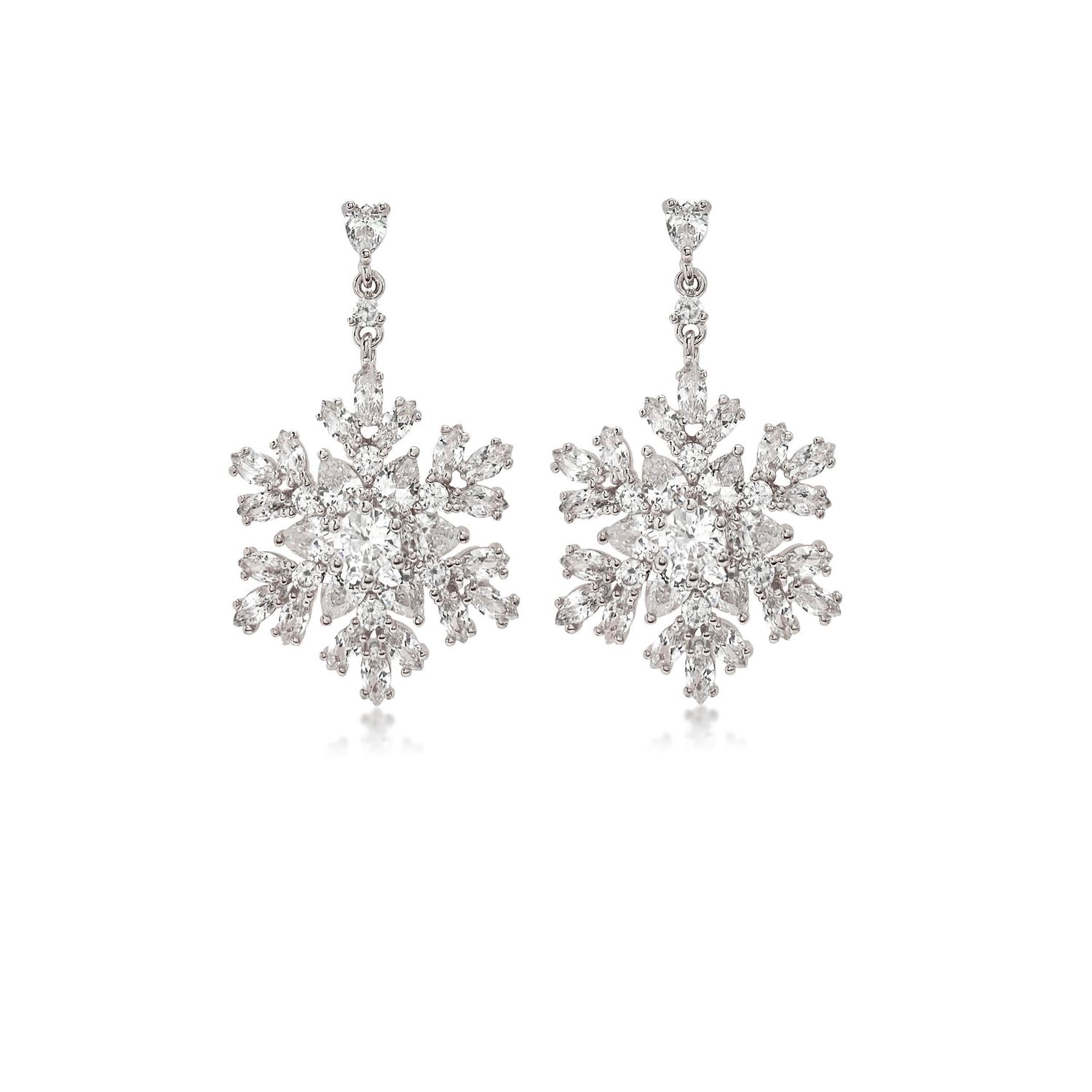Marquise Snowflake Drop Earrings