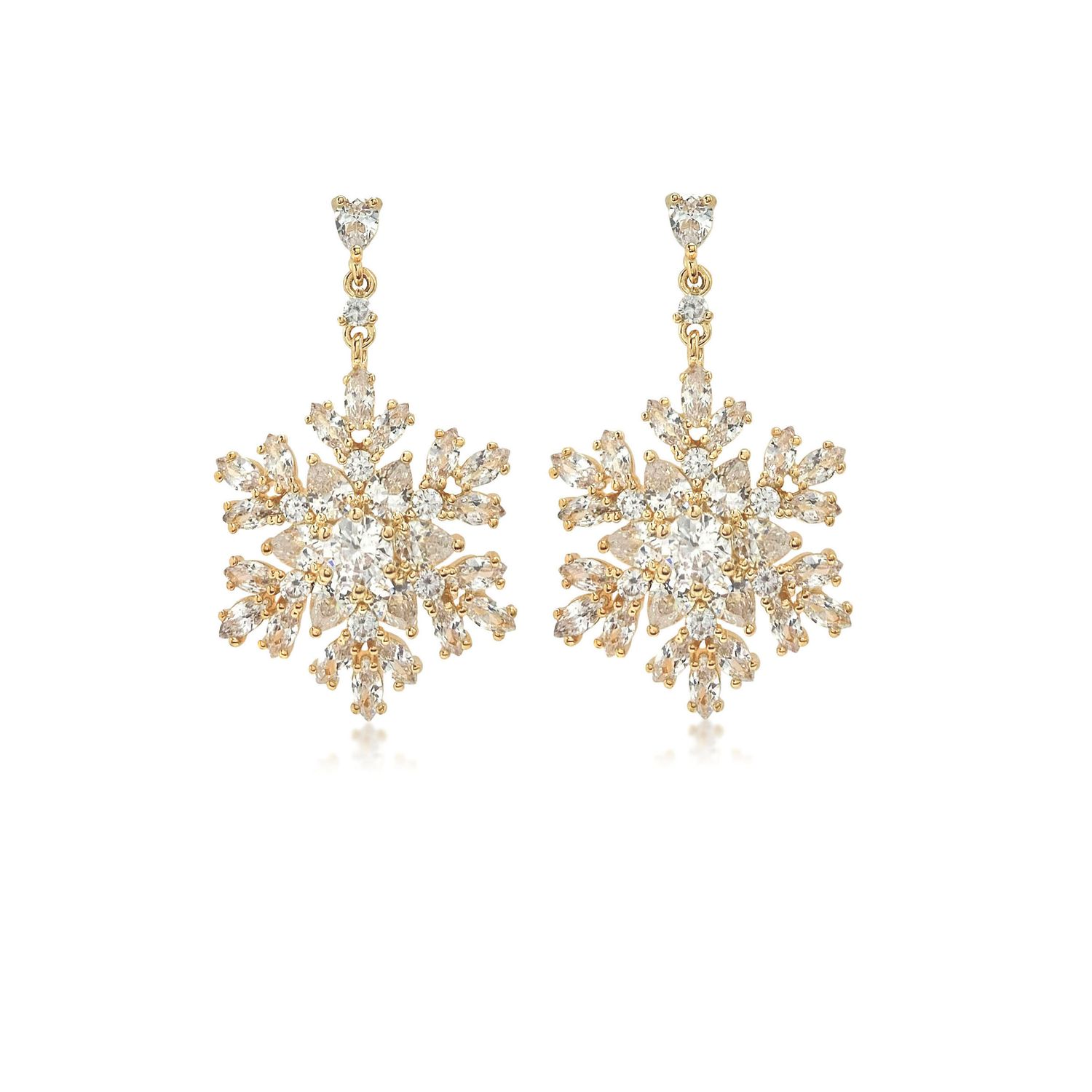 Marquise Snowflake Drop Earrings