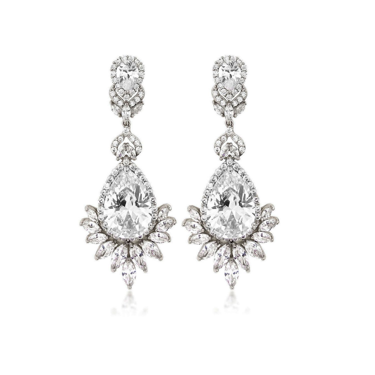 Crystal Peacock Chandelier Earrings
