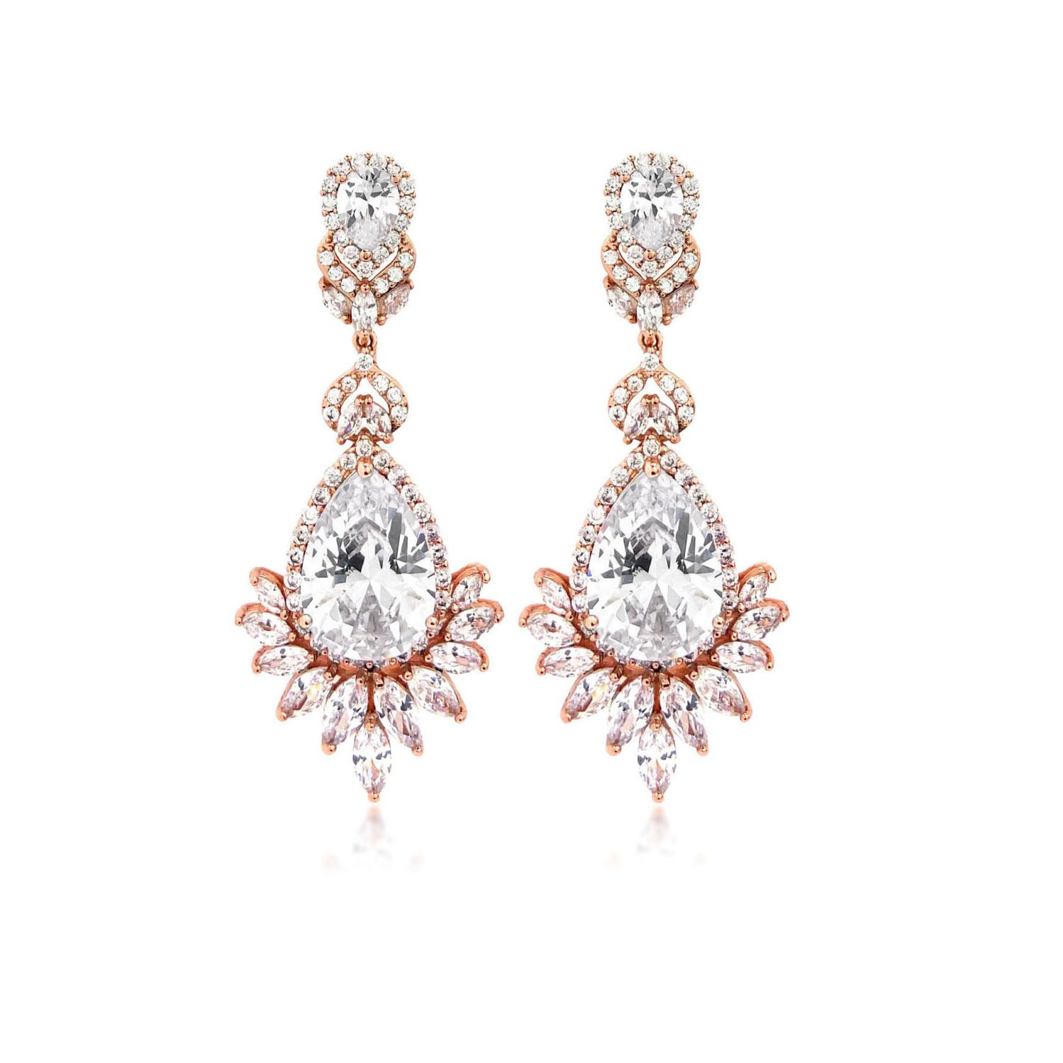 Crystal Peacock Chandelier Earrings