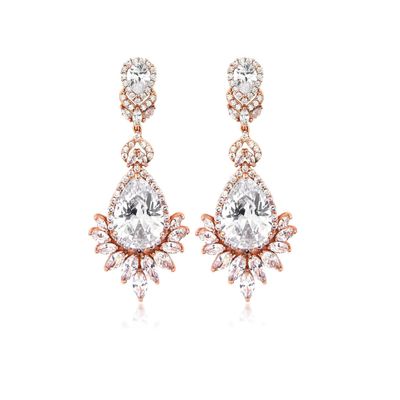 Crystal Peacock Chandelier Earrings