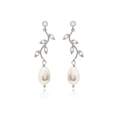 ELARA Vine Pearl Drop Earrings