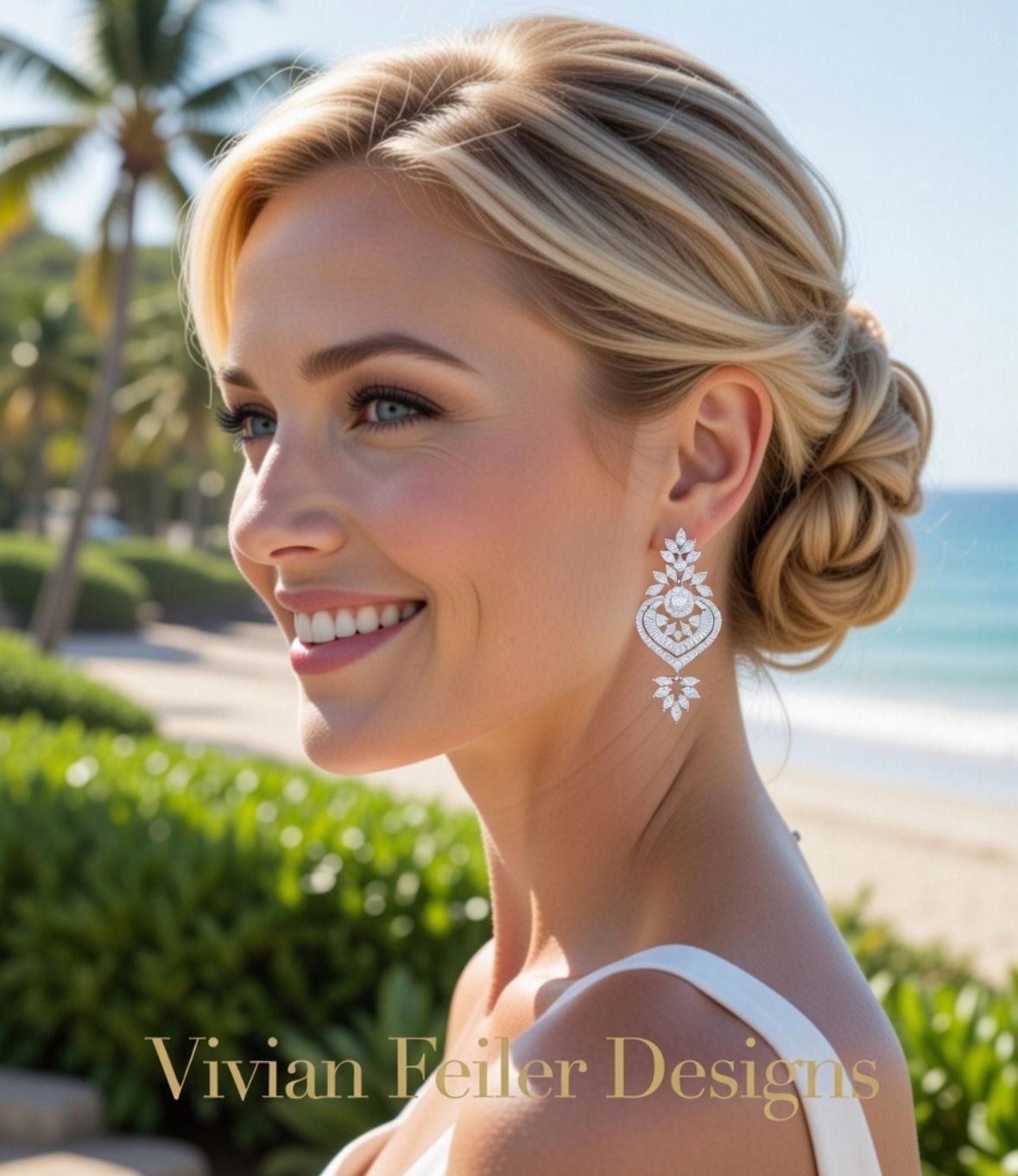 Bridal Earrings CZ Wedding Sparkle Prom Mother Of The Bride