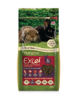 Burgess Excel Rabbit Pellets with Cranberry and Gingseng for Mature Rabbits 2kg 