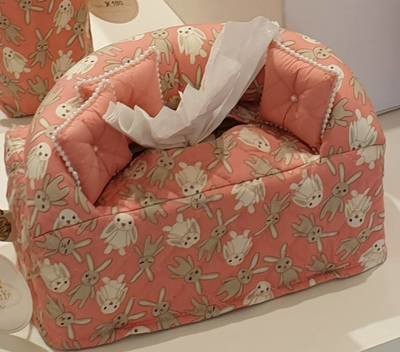 Sofa Style Bunny Pattern Tissue Box Cover