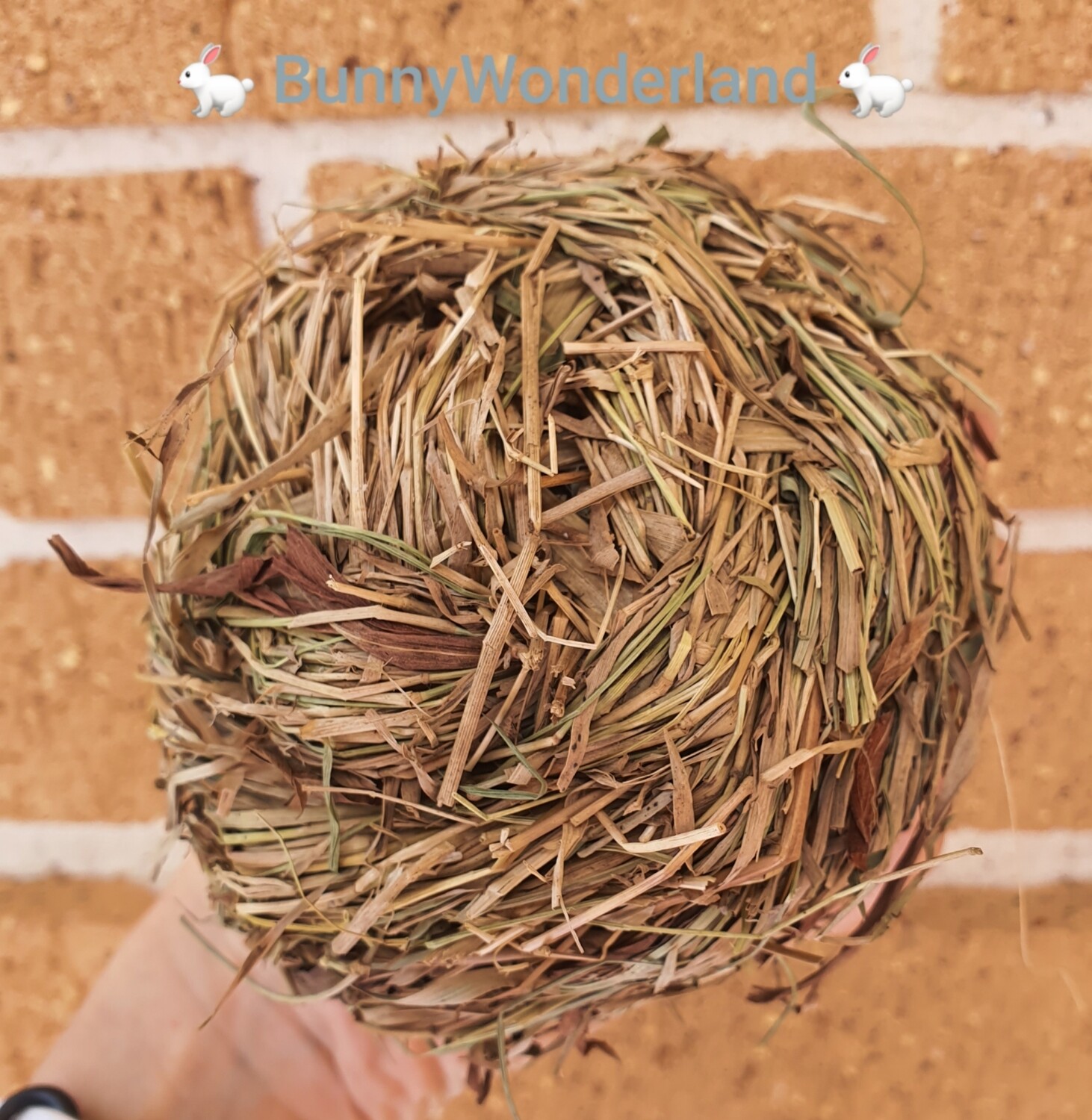 Woven Grass Ball with Bell (approx 10-11cm)