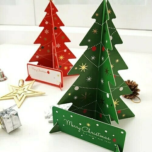 3D Xmas Tree Card - Green