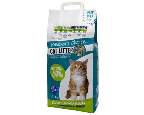 BREEDERS CHOICE CAT LITTER 15L (Paper Pellets)