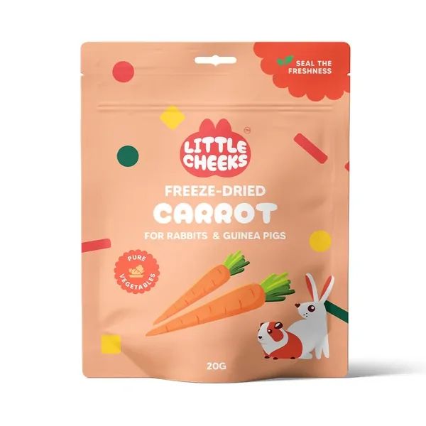 Little Cheeks Freeze Dried Carrot Treats for Rabbits &amp; Guinea Pigs 10g