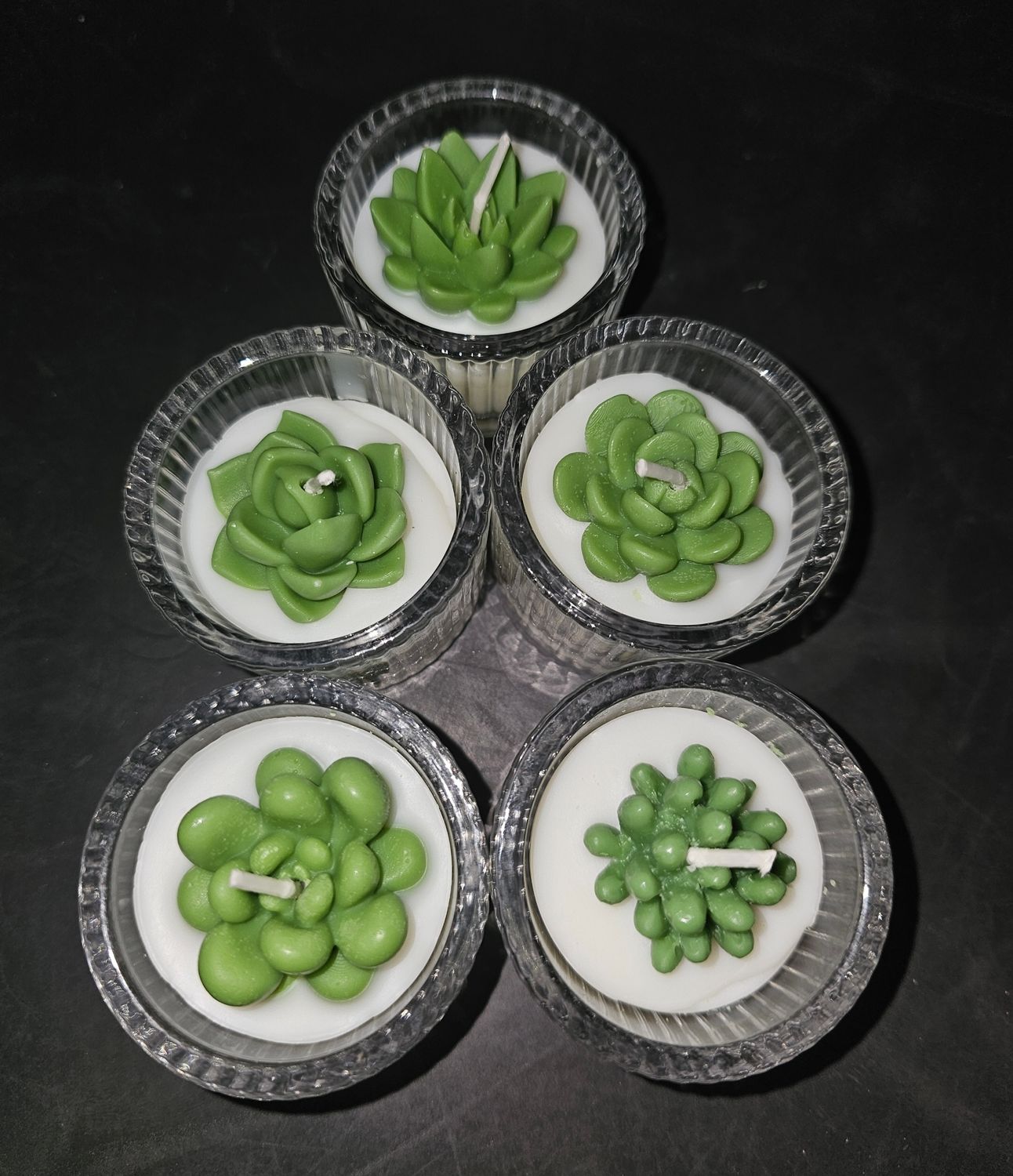 Small Succulents Shape Candle