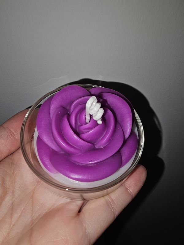 Scented Purple Rose Succulent Shape Candle