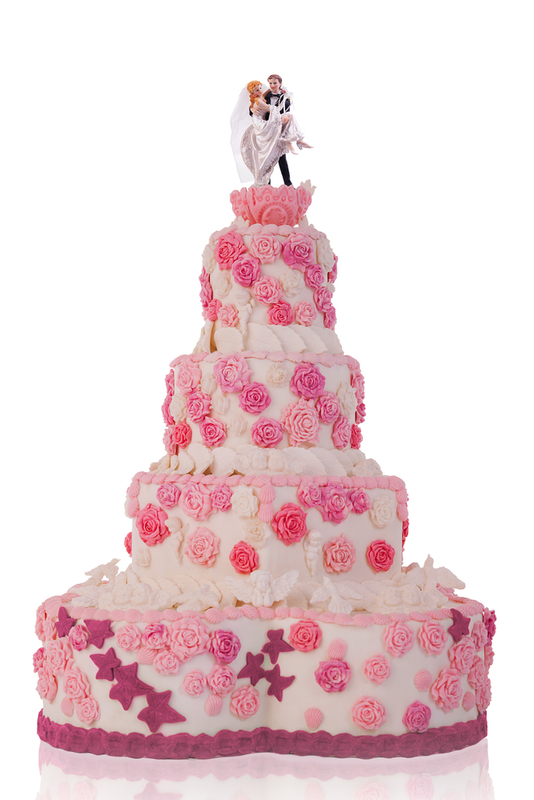 Wine Roses - Wedding Cake