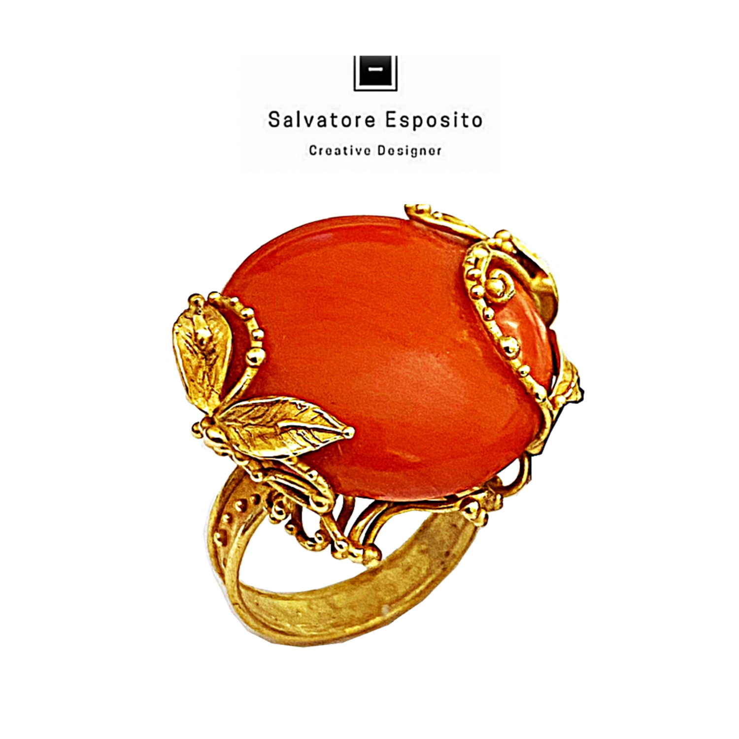 Anello Corallo Rosso in oro 18kt