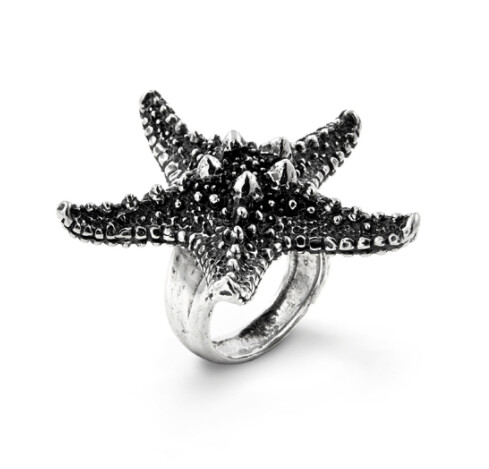 Anello Stella Marina naturale in argento