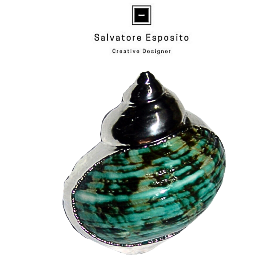 Conchiglie in argento Turbo verde