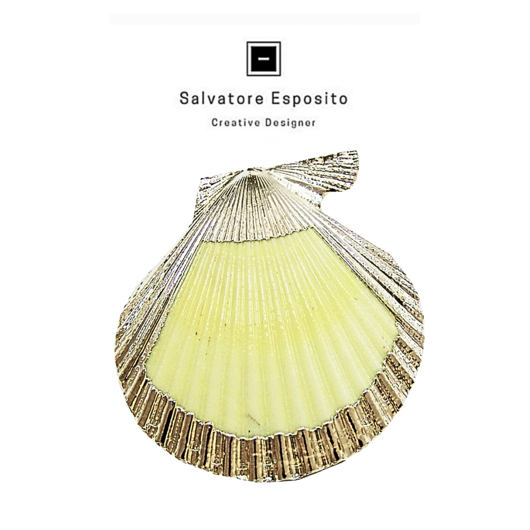 Conchiglie in argento Pecten giallo naturale