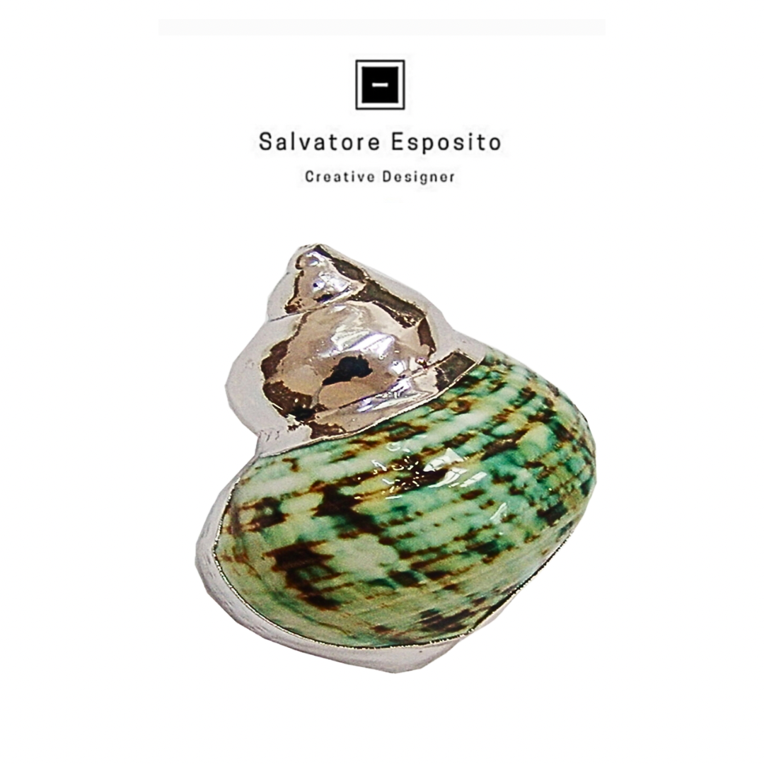 Conchiglie in argento Turbo verde