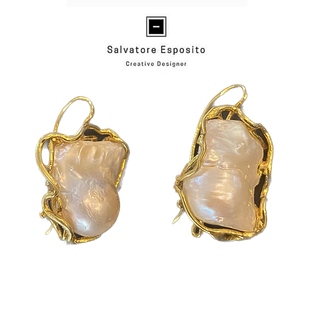 Orecchini Perle barocche in argento dorato