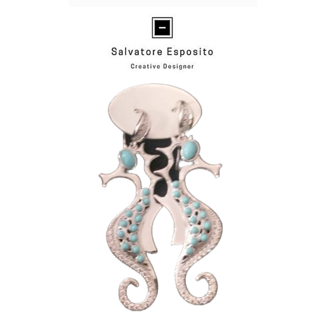 Orecchini in argento Cavalluccio Marino e Turchese