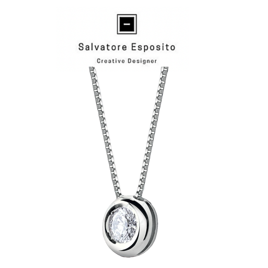 Point light necklace in white gold and diamond