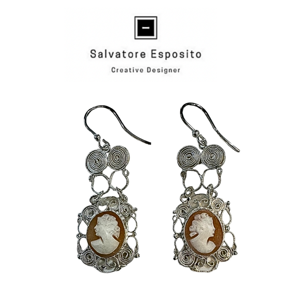 Orecchini cammeo in argento 800