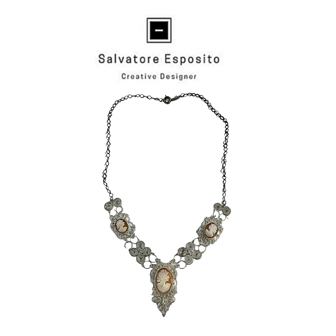 Collier cammeo in argento 800