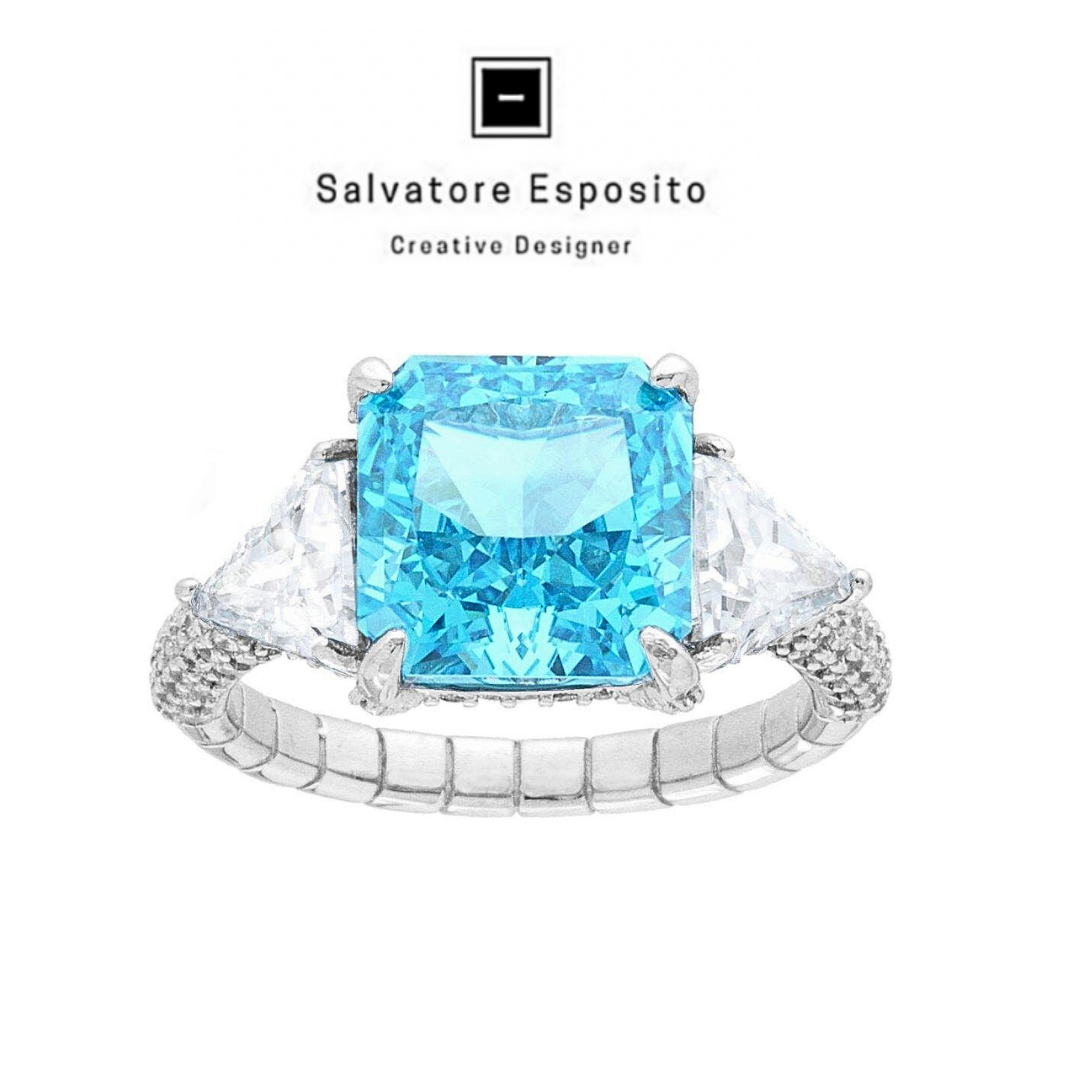 Anello acquamarina in argento