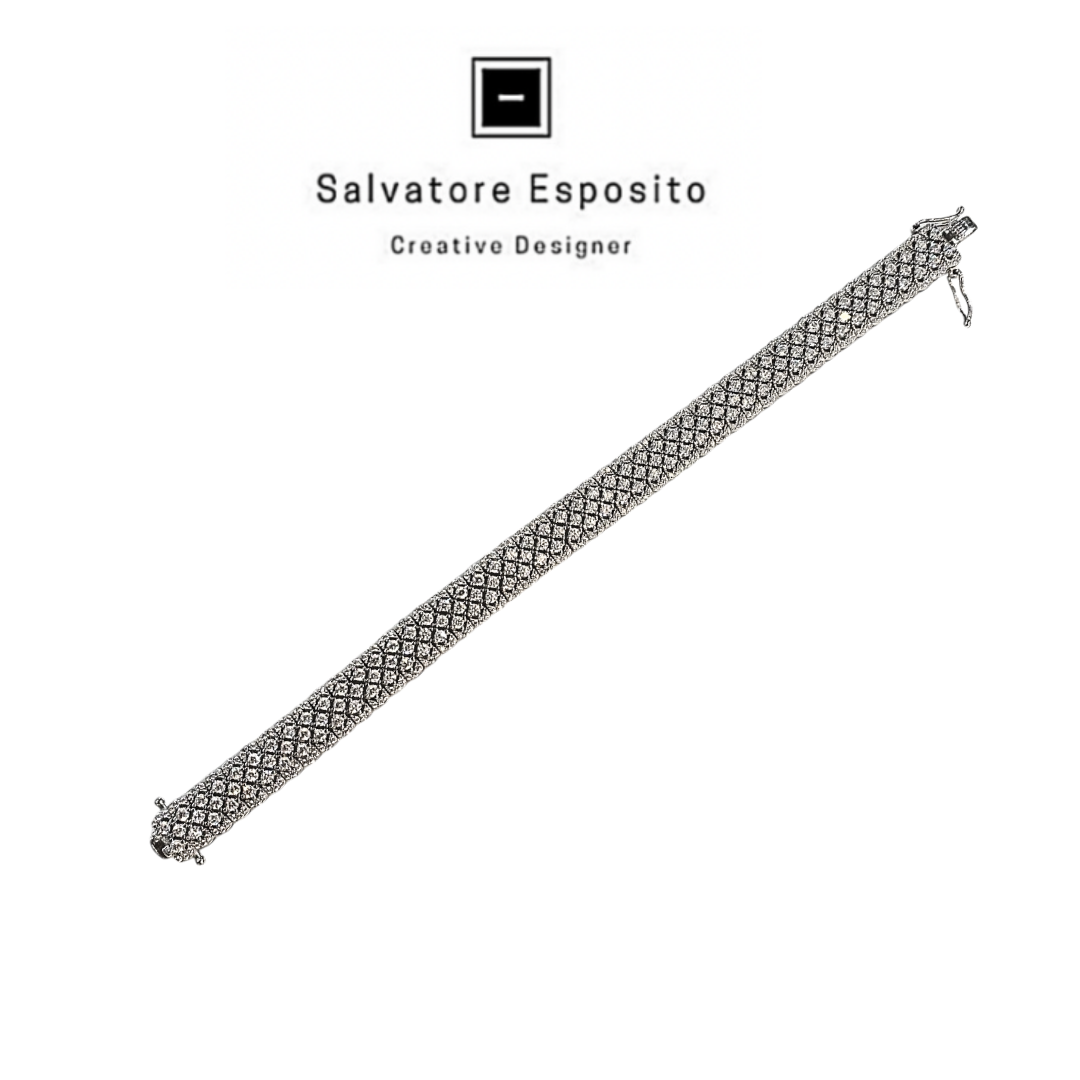 Bracciale rigido pave’ zirconi in argento