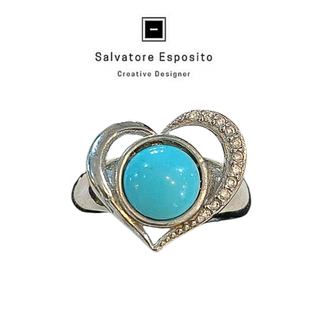 Anello pasta di turchese in argento