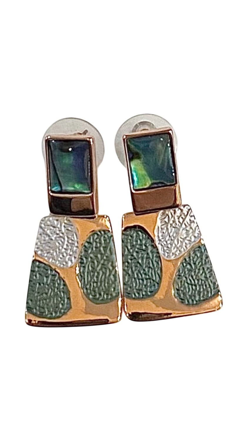 Orecchini in madreperla verde tiffany