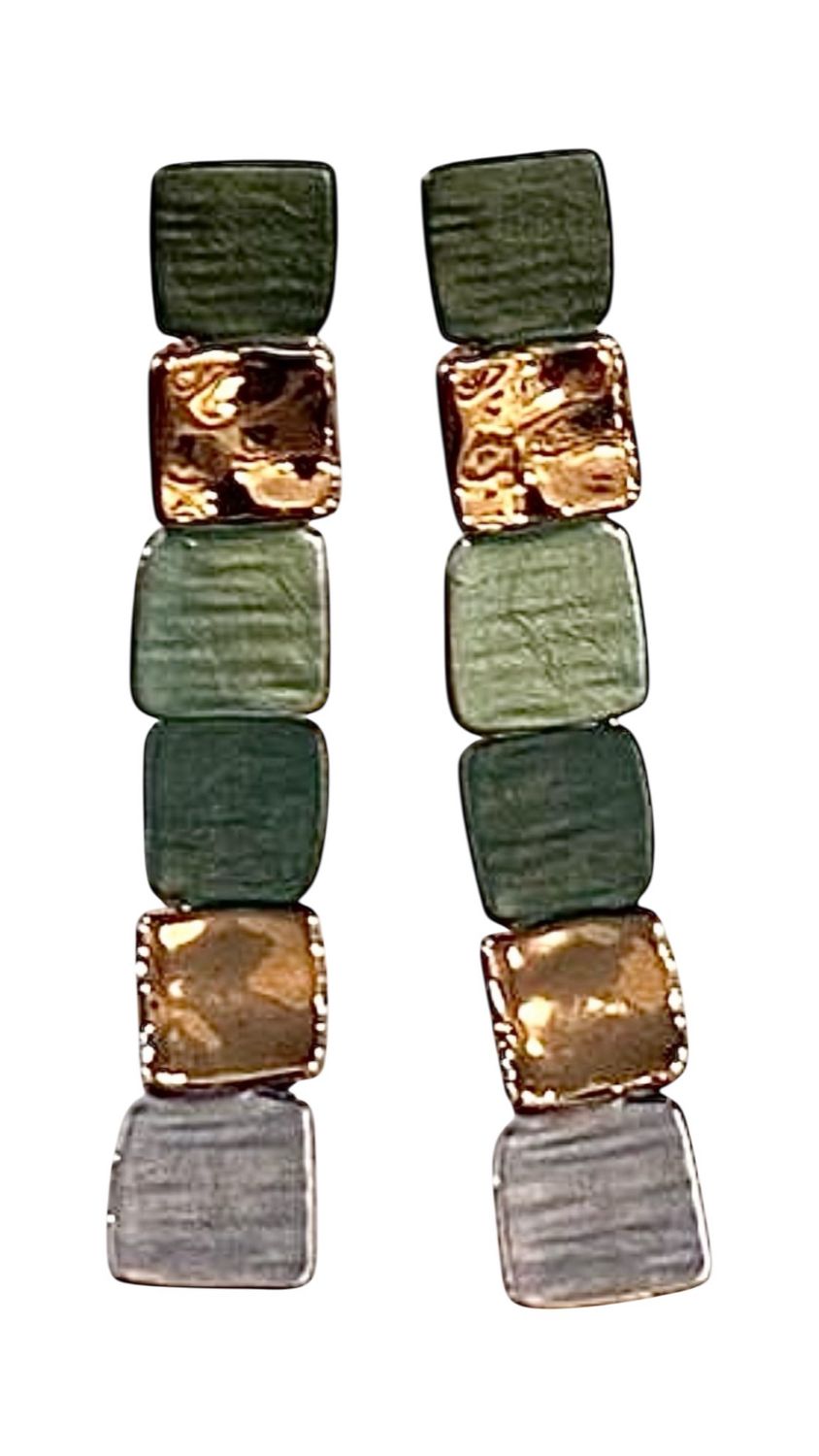 Orecchini in madreperla verde tiffany