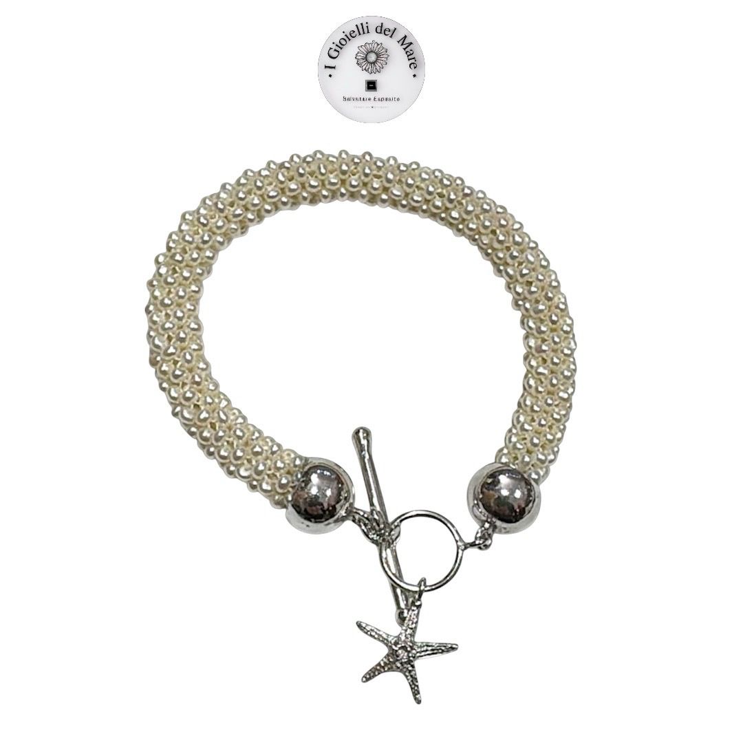 Bracciale perle di acqua dolce ed argento