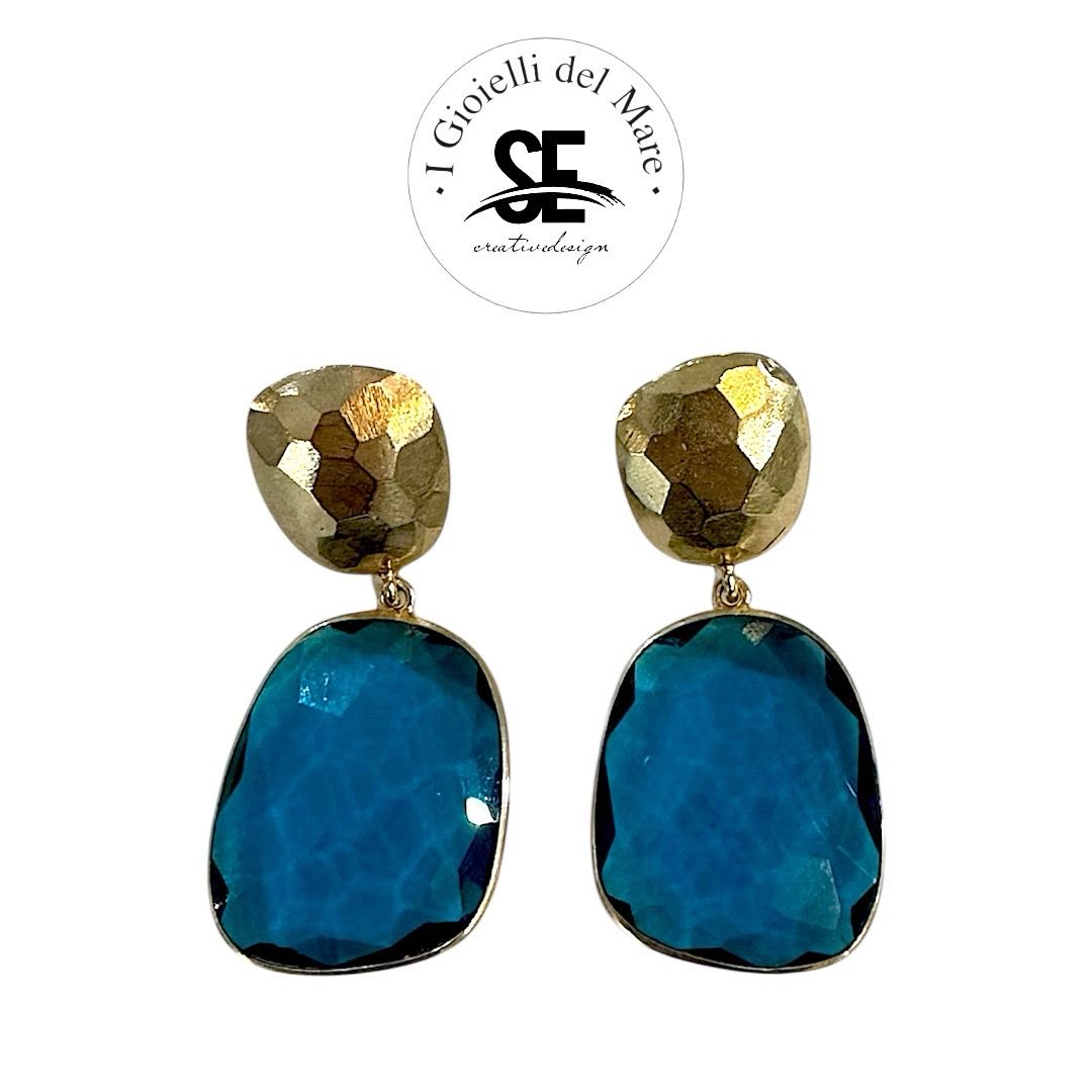 Orecchini Topazio azzurro in argento 