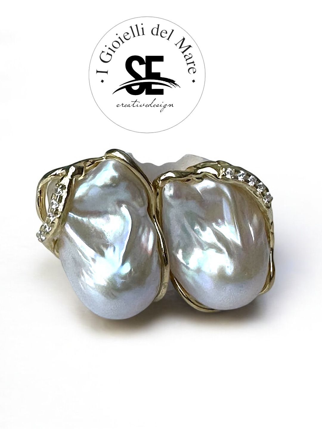 Orecchini perle scaramazze naturali in argento
