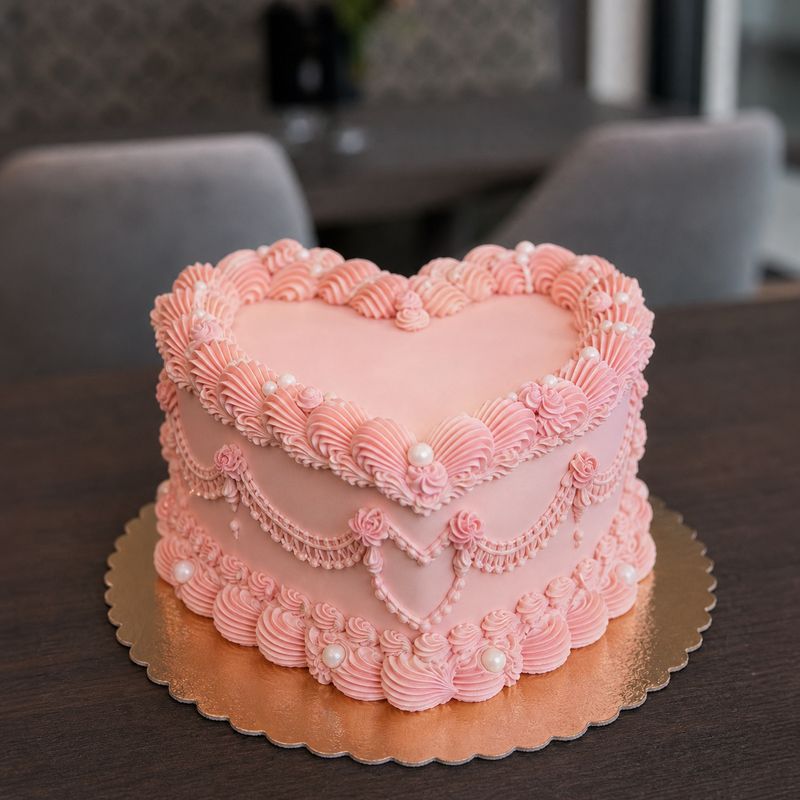 Herz Torte Vintage Rosa 07