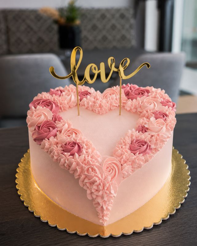 Herz Torte Love Topper Rosa 08