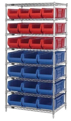 Wire Shelving with bins